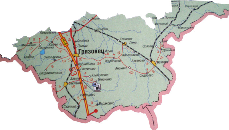 Карта Грязовецкого района